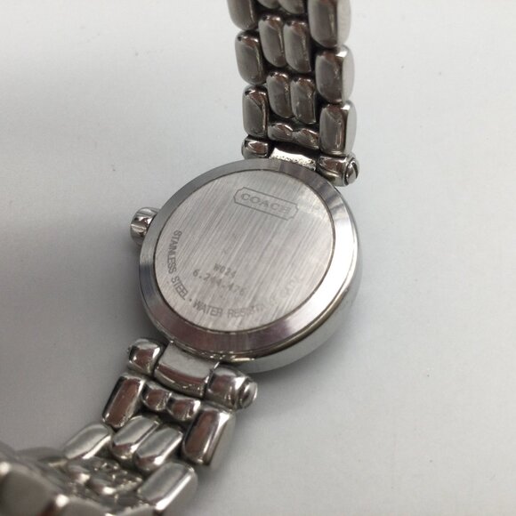 Coach Watch Women 22mm Silver Tone Swiss Made New Battery 6.5" - Picture 8 of 15